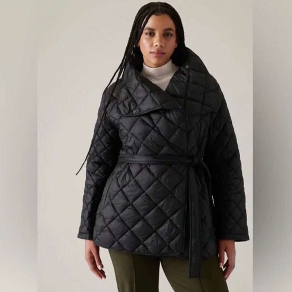 Athleta Whisper Featherless Wrap Jacket Coat size M